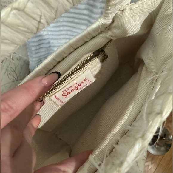 Vintage Cream Hollywood of Shagee California Mini  Straw Handbag Purse 1960s - Picture 3 of 9